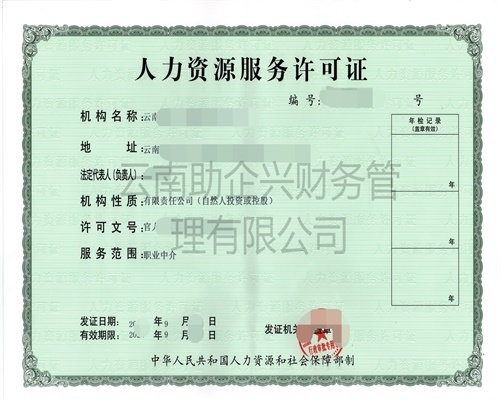 人力資源許可證